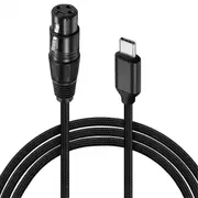XLR to USB C USB C to XLR for Phone to Microphone XLR to USB Cable for Tablet, Laptop and Other Type C Device(6FT) Black
