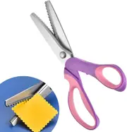 Pinking Shears for Fabric Cutting 9" Zig Zag Scissors for Lace Wig Sewing Scisso