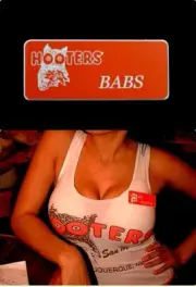 Hooters Uniform Babs Name Tag Pin Back Dress Up Role Play Costume Accessory