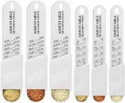 6 Pcs Adjustable Measuring Spoon Plastic Tablespoon and Teaspoon Set Baking Cook
