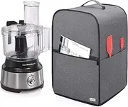 [LUXJA] Food Processor Cover for Cuisinart and Hamilton Beach 8-10 Cup Processor, Food Processor Dust Cover with Accessories Pockets, Gray