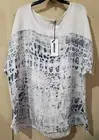 NWT Lungo L'arno Italy Plus Size 3X Linen Tunic Top Beige Blue Snake Print