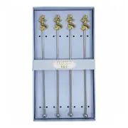 4pc Metal 22cm Cocktail Stirrer Mermaid Mixing Bar Spoon Stick Set Silver/Gold