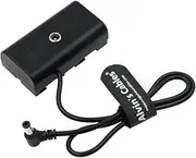 Alvin's Cables NP-F550 Dummy Battery to DC Right Angle Power Cable for Atomos Ninja V | Shinobi | SmallHD | Feelworld Monitor for Sony NP-F550| F770 F970 Dummy Battery