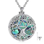 YFN Tree of Life Urn Necklace Sterling Silver Sobriety Ashes Pendant AA Recov...