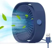 Mini Usb Desk Fan Cooling quiet portable Blue USB Powered ONLY (No Battery)
