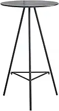 Round Dining Table with Metal Base, Black Bar Height Table, Cocktail Table Tall Bistro Pub Table High Top Side Table for Kitchen Living Room Balcony