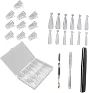 Vaguelly 1 Set Nail Extension Kit with Gel Scraper Patch Dual Head Nail Art Brushes Manicure Tools present for Her