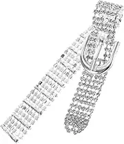 CLISPEED Glass Rhinestone Applique Chain for DIY Clothing Shoes Accessories Decorative Sash Belt Patch for Wedding Craft Projects Custom Designs