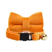 ANYWAGS Cat Collar Sunset Orange Bow Small with Safety Buckle, Bell, and Durable Strap Stylish and Comfortable Pet Accessor