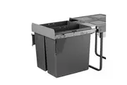Elite Domestique 68L Twin Slide Out Concealed Waste Bin with Soft Close - for a 600mm Cabinet - Bottom Mounted - Includes Optional Door Bracket
