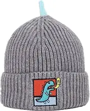 [YUN MENG] Knit Hat Child Cartoon Dinosaur Unisex Any Size Head Comfortably (Color : Grey, Size : 40-50cm)