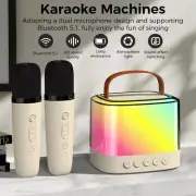 Portable Kids Karaoke Machine with 2 Wireless Microphone Mini Bluetooth Speaker