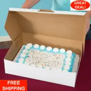 10 Pack 19" x 14" x 5" White Paperboard Cake Bakery Box Restaurant Home