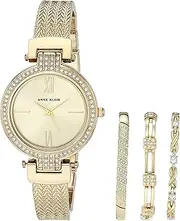 [Anne Klein] Women's Crystal Accented Watch and Bracelet Set, AK/3584