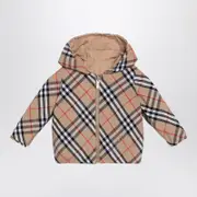 [BURBERRY] Beige Reversible Check Pattern Jacket 12 M Beige