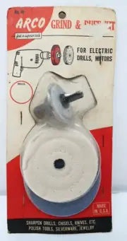 VTG Arco Grind & Buff Kit For Electric Drills/Motors #46 Sharpen/Polish USA NOS