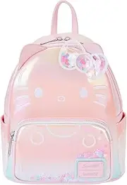 [Loungefly] Sanrio Hello Kitty 50th Anniversary Clear and Cute Womens Double Strap Shoulder Bag Purse, Multi-colored, One Size, Mini Backpack
