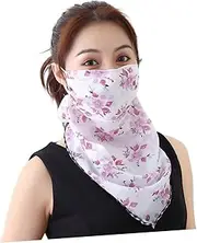 [LIFKOME] Chiffon Mask Neck Scarf Bandanas Scarf Safety Masks Outdoor Face Mask Colorful Scarf Breathable Sports Bandana Silk Neck Balaclava Facial Masks Dust Masks Pink