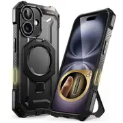 For Iphone 16 Plus 6.7" Ub Grip Heavy Duty Rugged Magnetic Phone Case with Stand & Compatible with Magsafe