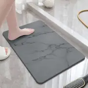 Hard Diatomite Bath Mat Stone Super Dry Anti-Slip Foot Shower Mats in Dark Grey