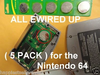 5 PACK NEW Memory Backup Save Battery for the Nintendo N64 System Games Card