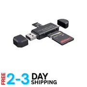 Portable USB/Micro USB Card Reader for SD & Micro SD Cards - Easy Data Transfer