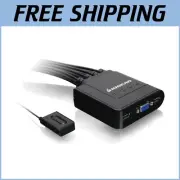 Compact 4-Port USB KVM Switch with Cables & Remote for Multitasking Efficiency