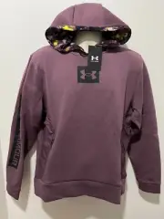 Under Armour Summit Knit Pullover Hoodie Ash Plum Black Mens Sz 2XL NWT $90