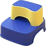 KICHOUSE Slip Step Stool Two Step Plastic Stool for Bathroom Bedroom Space Saving Design for Toilet Training and Daily Use Detachable Portable