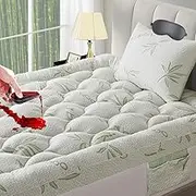 Bed Topper Cal King Size, Mattress Topper Cal King Size,Extra Thick Mattress Pad Cover for Back Pain,with Pillowcase&Eye-mask,Cooling Mattress Protector with 8-21 Inch Deep Pocket