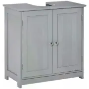 Kleankin Compact Under-Sink Cabinet, 60x60cm, with Adjustable Shelf, Handles, Dr