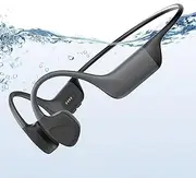 SilisoundTek Bone Conduction Headphones Swimming,Waterproof IP68,Bluetooth 5.4, Built-in 32GB TF Swimming Headphones Underwater Music Player, Open Ear Bluetooth Earbuds(Grey)