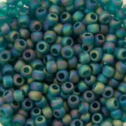 11/0 TOHO ROUND Transparent Rainbow Frosted Teal Seed Bead (8g)