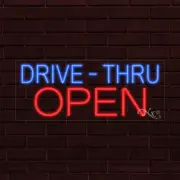 BRAND NEW "DRIVE-THRU OPEN" 30x12X1 INCH LED FLEX INDOOR SIGN 30005
