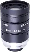 CCTV Camera Optical Lens 12mm Fixed Focus 2/3 Lens 10MP C-Mount Camera F2.0 Machine Vision Lens
