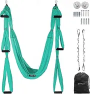 UpCircleSeven Aerial Yoga Swing Set - Yoga Hammock/Trapeze/Sling Kit + Extension Straps & eBook - Antigravity Ceiling Hanging Yoga Sling - Inversion Swing for Beginners & Kids