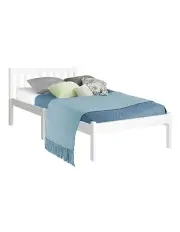 [Artiss] Wooden Bed Frame Single Size in White