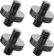4Pcs 1/4 "External Thread to 1/4" External Thread Tripod Screw Adapter Double Headed Bolt Standard Installation,Apply to Camera Mount Screw Tripod Screw Adapter Thread Converter