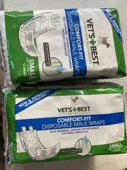 Sz S Vet's Best Comfort Fit Disposable Male Dog Diapers Absorbent Male Wraps