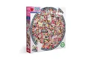 eeBoo: Piece and Love Women March! 500 Piece Round Circle Jigsaw Puzzle, Puzzle for Adults and Families, Glossy, Sturdy Pieces and Minimal Puzzle Dust