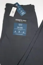 KENNETH COLE MEN'S CHARCOAL SLIM FIT PERFORMANCE Stretch Golf Pants SZ: 36 X 32