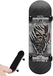 Wooden Fingerboard Professional Maple Finger Skateboard with Bearing Wheels, Alloy Trucks and PU Grip Tape - Mini Skateboard for Fingerboarding Enthusiasts