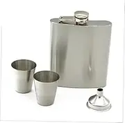 LABRIMP Hip Flask Set 7oz Flask 2 Cups Funnel Lightweight Unique Design for Celebrations
