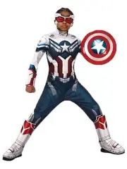 Rubies Boys Marvel Captain America Padded Jumpsuit Costume & Mask