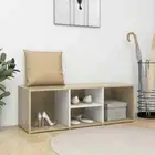 NNEVL Shoe Storage Bench White and Sonoma Oak 105x35x35 cm Chipboard
