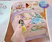 Disney Princess 4PC Twin Comforter Flat Fitted Sheet Set Pillowcase Bed in A Bag