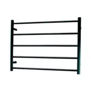 Radiant RTR03 Round Bar Heated Towel Rail - 750 x 550mm - Matte Black - Stainless Steel- Bottom Left/Top Right Wiring