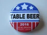 BEER BUTTON Pinback ~ BENCHMARK Brewing Co 2016 Table Beer ~ San Diego, CALIF