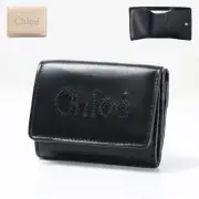 Auth Chloe Sense Tri-Fold Wallet Leather Compact Mini Wallet CHC23AP875I10